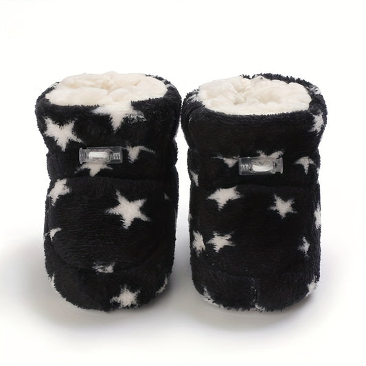 Soft Warm Fleece Boots for Baby Boys - Indoor Walking Winter Boots
