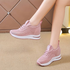 Women's Breathable Knit Inner Heightening Sneakers