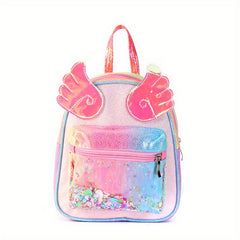 Kids Bow Wings Decor Sequins Backpack