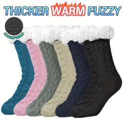 Cozy Fuzzy Socks With Grip Pads Winter Warm Slipper Socks