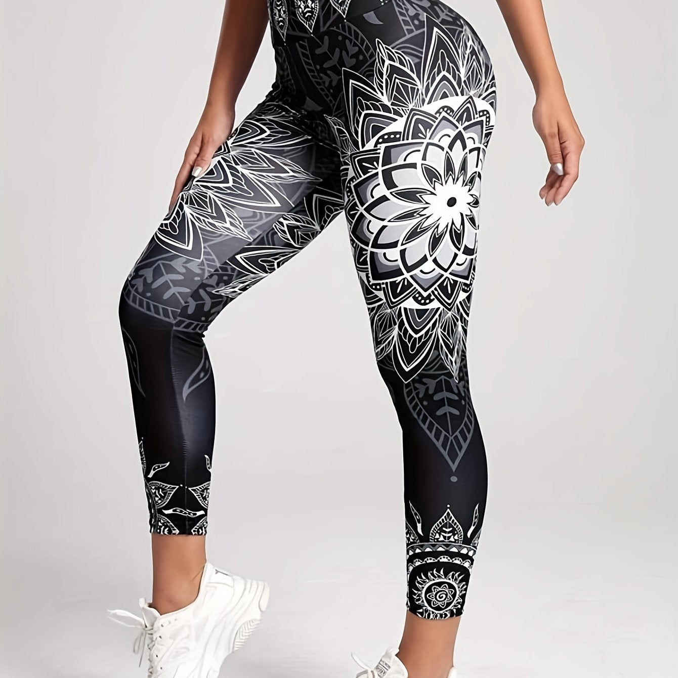 Lotus Flower Yoga Pants High Waist Leggings Women's Activewear