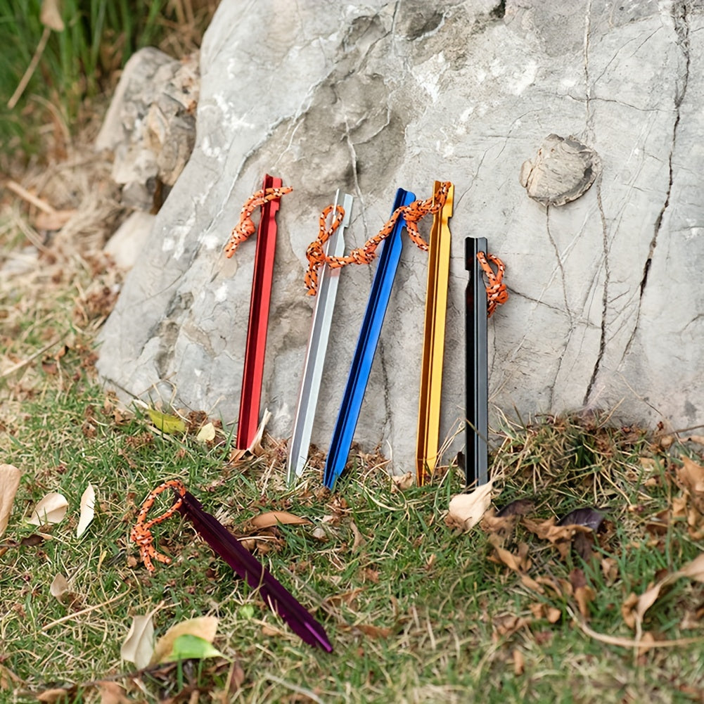 5pcs Tent Pegs Aluminium Alloy Triangular Ground Stakes Heavy Duty Ground Nails