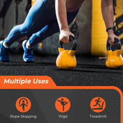 6pcs Fitness Floor Mat For Home & Gym Heavy Duty Rubber Top Rubber Floor Mats