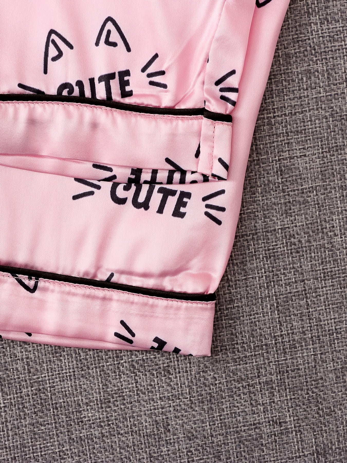 Girls Cat Shirt Pants Pajamas Set Kids Clothes
