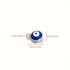 30pcs Turkey Evil Lucky Eye Charms Metal Connectors DIY Jewelry Acces