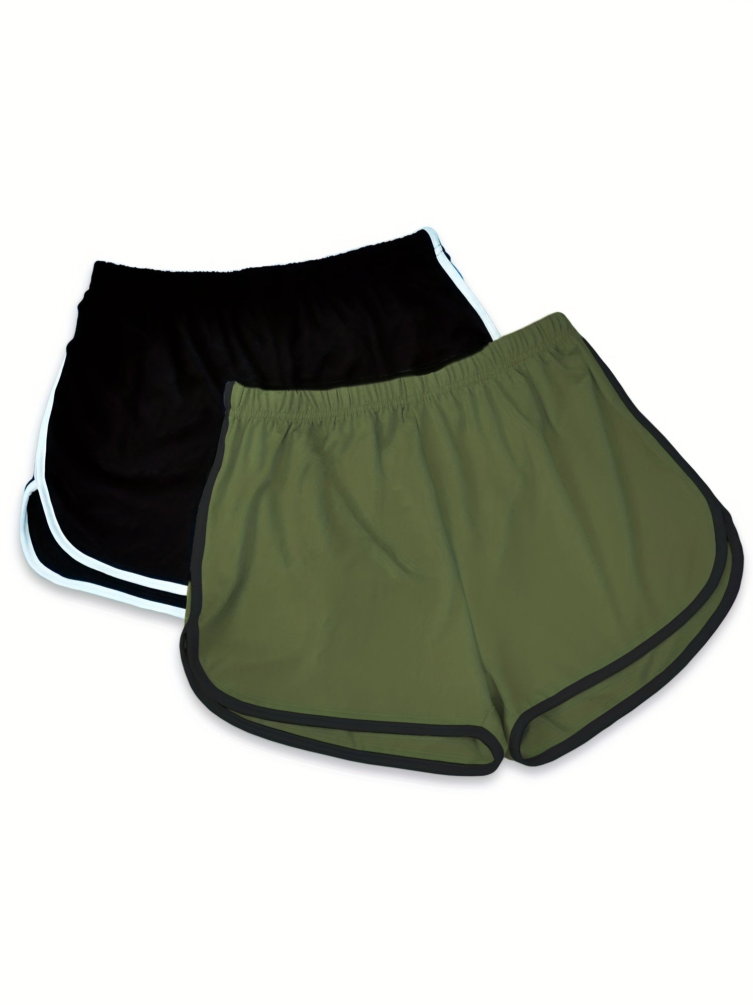 2 Pack Plus Size Pajama Shorts Set Women's Elastic Waist Dolphin Shorts