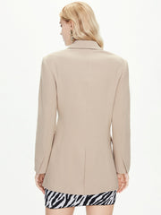 Vintage Belted Fitted Skinny Blazer Jacket Long Sleeve Slim