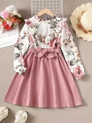 Boho Floral Ruffle Collar Long Sleeve Dress For Party Going Out