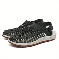 Men's Slip On Woven Sandals Breathable Non Slip Beach Shoes