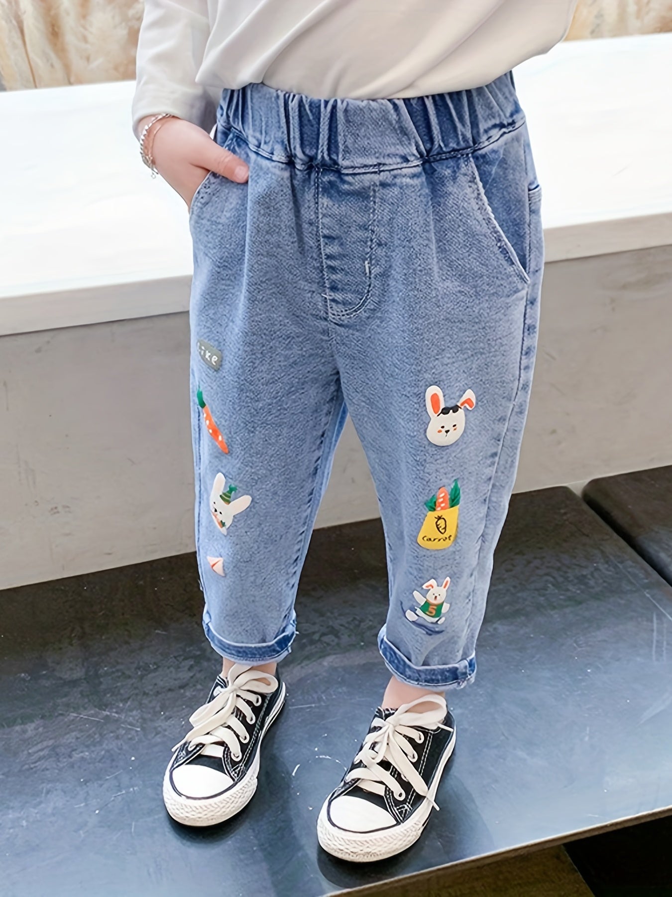 Baby Toddler Jeans Cartoon Graphic Casual Denim Pants