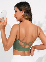 Seamless Criss Cross Sports Bra for Yoga Fitness
