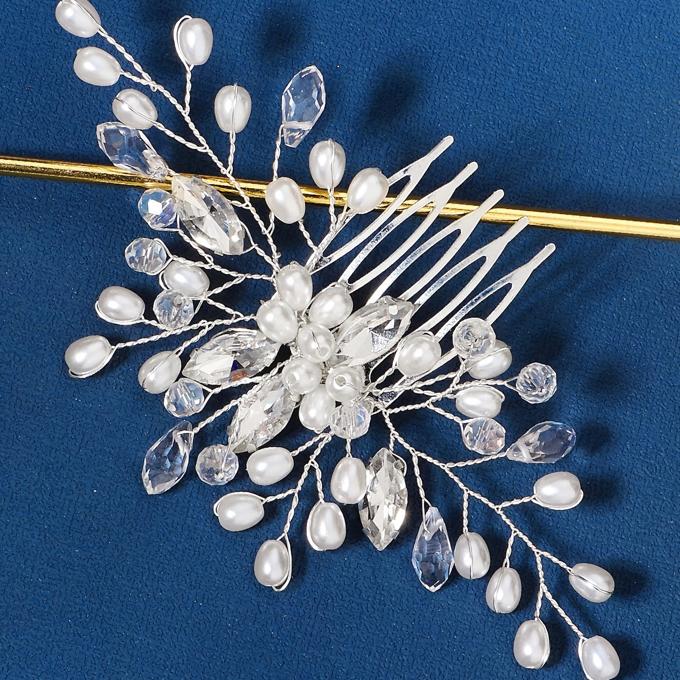 Crystal Bead Bridal Hair Comb Wedding Headpiece