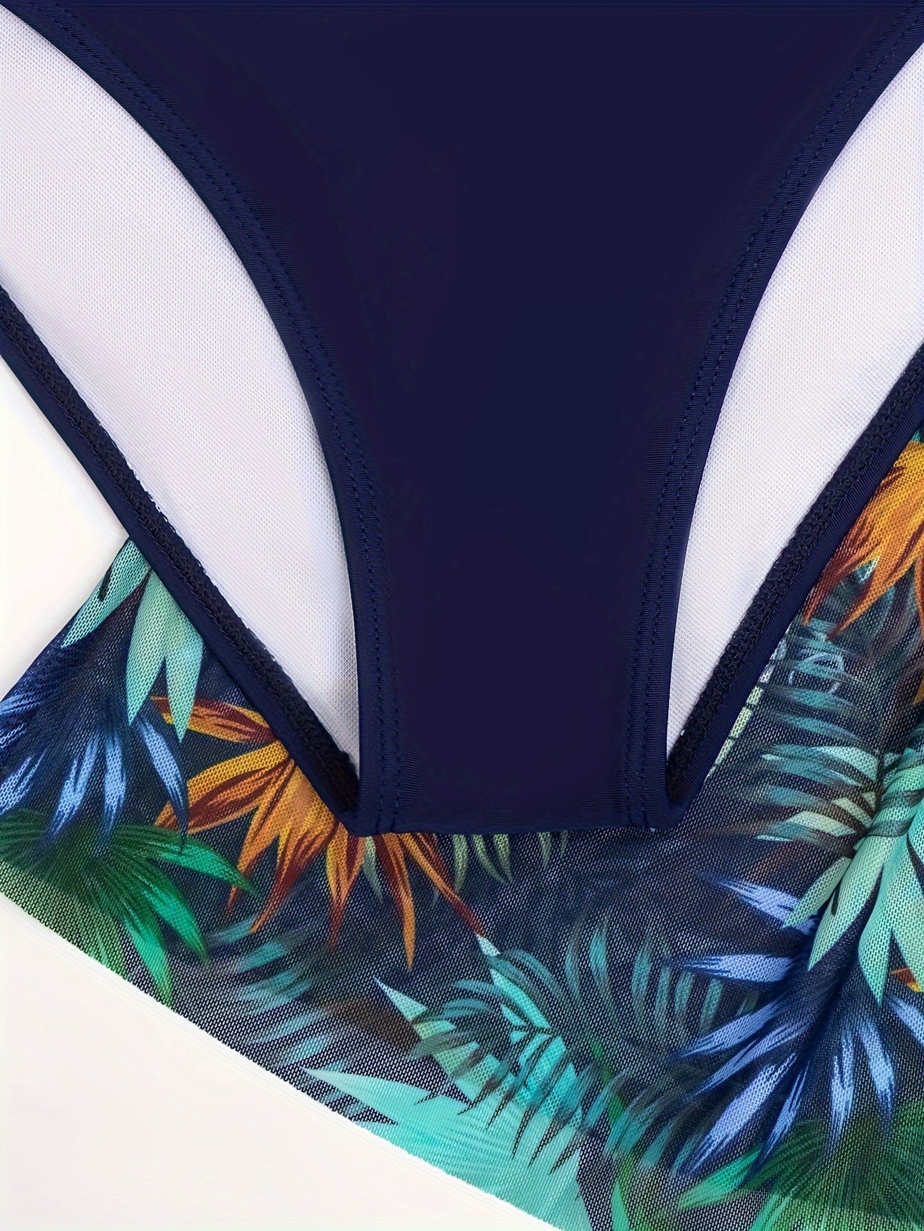 Tropical Print Bikini Set & Cover Up