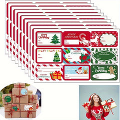 Christmas Stickers 10 Sheets Pack - Gift Tags Envelope Seals
