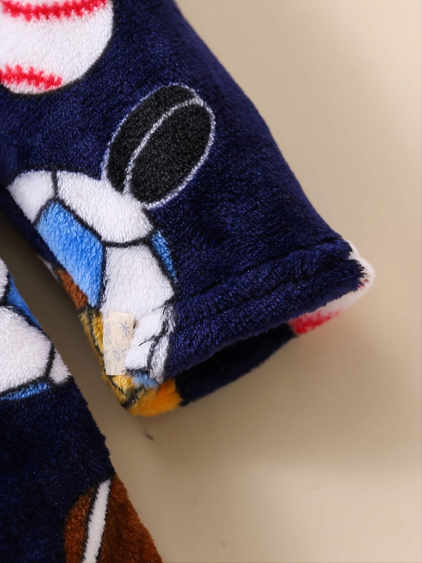 Kids Football Baseball Print Fleece Bathrobe Winter