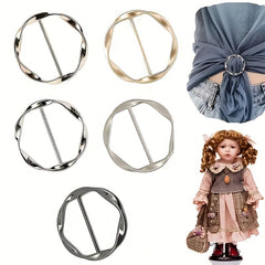 4pcs Scarf Ring Clip Round Buckle Clothing Ring