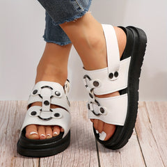 Women's Platform Sandals Metal Ring Thick Bottom Sports Sandals
