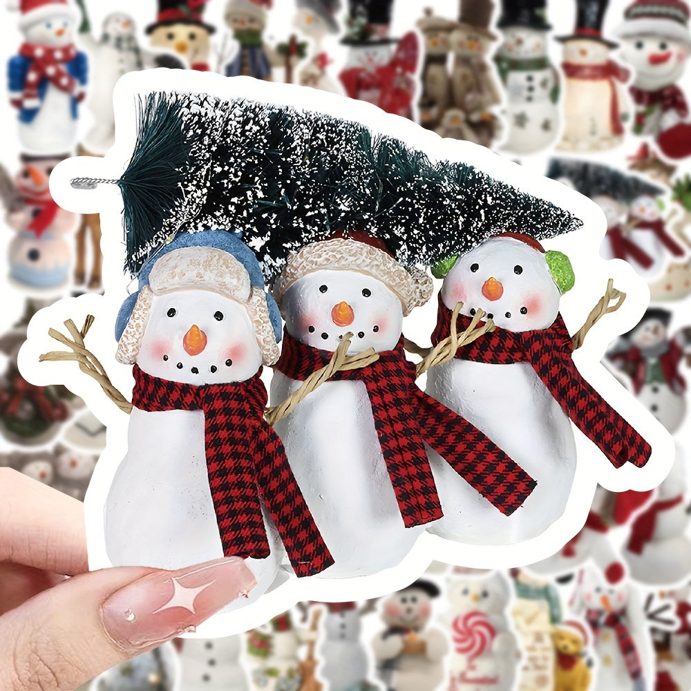 53pcs Snowman Series Graffiti Stickers Waterproof DIY Handbook Sticker Pack