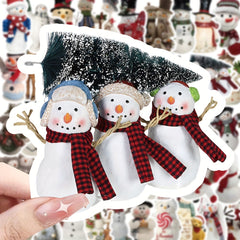 53pcs Snowman Series Graffiti Stickers Waterproof DIY Handbook Sticker Pack