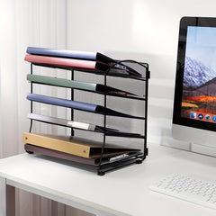 Iron 5 Layer Grid Desktop Tray Organizes Mail & Documents on Desks