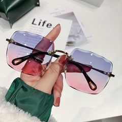 Oversized Square Frame Polarized Sunglasses Gradient Lenses