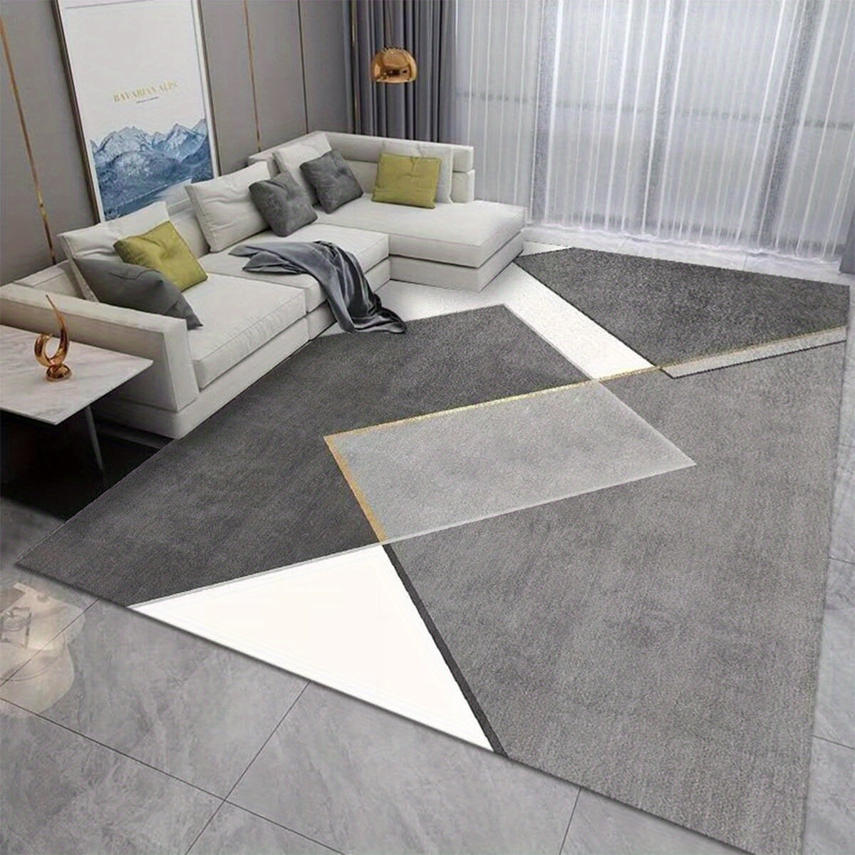 Large Area Rug Modern Crystal Velvet Non-slip Soft Rug