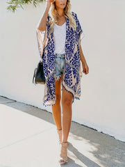 Pom Pom Half Sleeve Cover Up V Neck Soft Kimono Beach Blouse