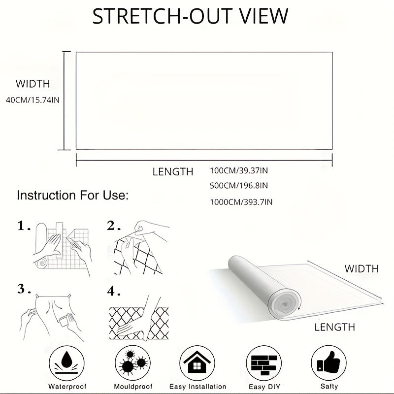 Marble Pattern Wallpaper Self Adhesive Peel & Stick for Kitchen Countertop