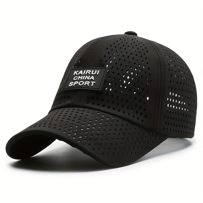 Rhombus Perforated Quick Drying Baseball Cap Outdoor Sports Sun Protection Hat