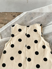 Infant Baby Girls Sleeveless Polka Dot Romper Jumpsuit