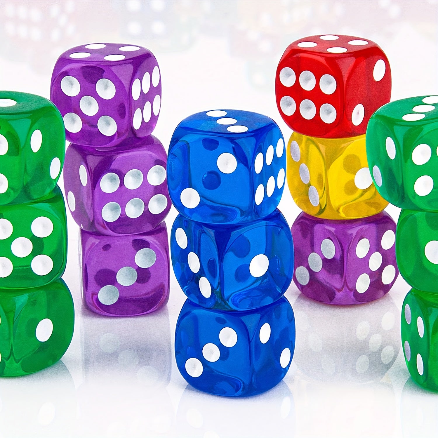 10pcs 6 Sided Acrylic Dice Set for Board Games Party Favors