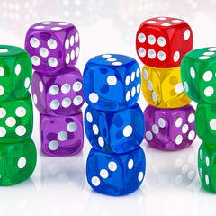 10pcs 6 Sided Acrylic Dice Set for Board Games Party Favors