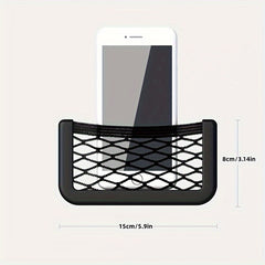 Plastic Car Storage Net Bag Mobile Phone Holder Universal Car Accessories