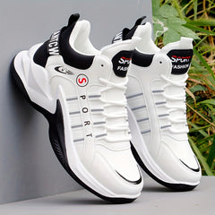 Men's Color Block Basketball Shoes Non Slip Lace Up Sneakers