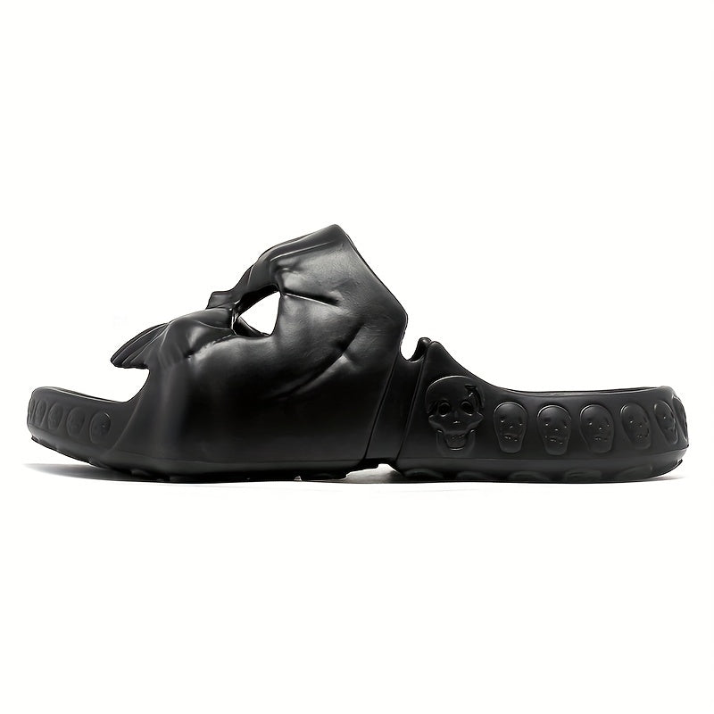 Men's Skull Non Slip Slides, Quick Drying