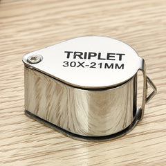 Pocket Folding Magnifying Glass HD 30x High Power Mini Portable Magnifier