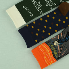 Men's Cartoon Crew Socks 3 Pairs Breathable Comfy Street Style Outdoor Wear