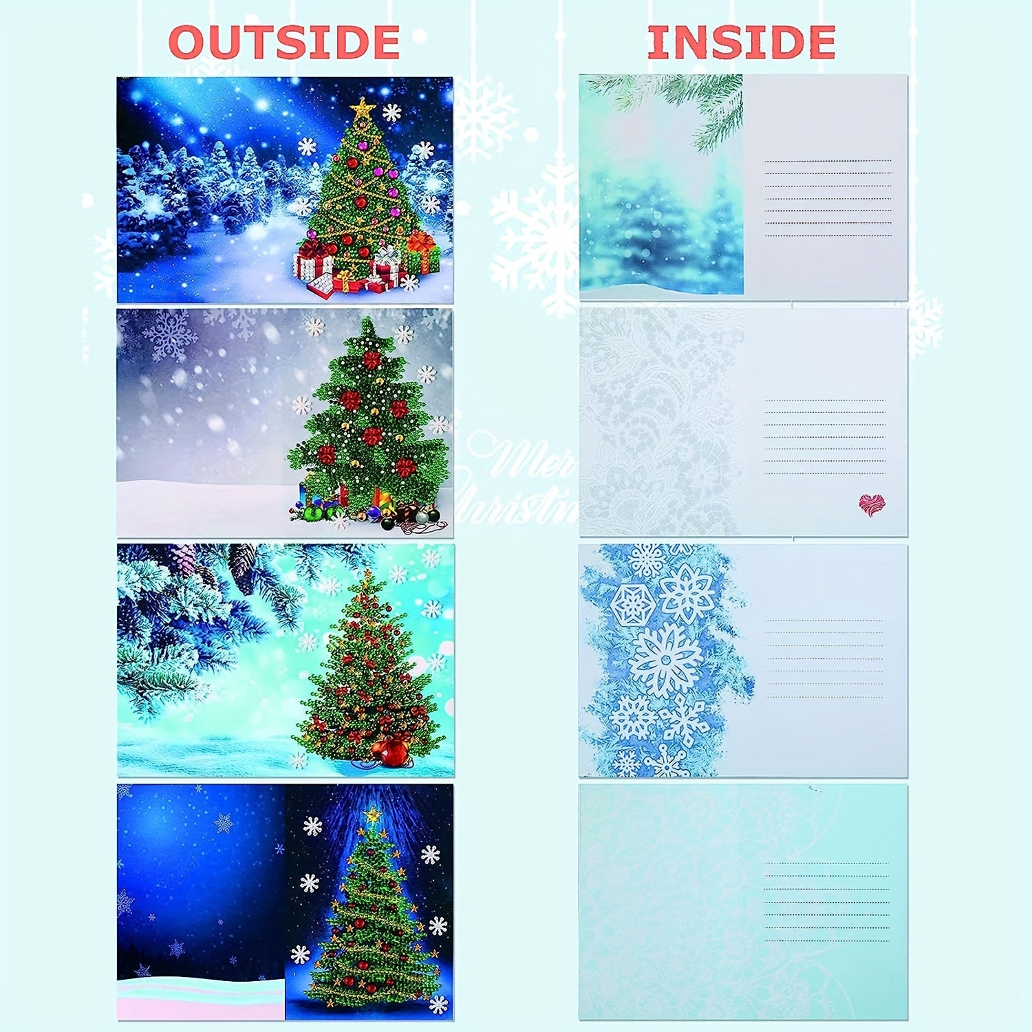 5D Diamond Painting Christmas Card Christmas Tree DIY Kit