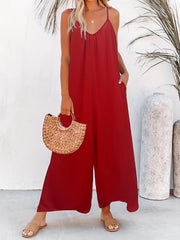 Casual Wide Leg Sleeveless Jumpsuit