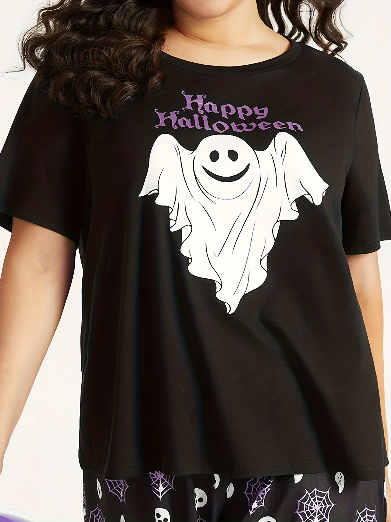 Ghost & Spiderweb Pajama Set - Tee & Pants Loungewear