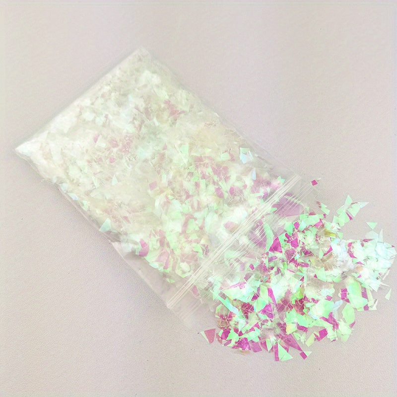 10g Holographic Ab Nail Glitter Flakes Shell Sparkly Sequins DIY Gel Polish