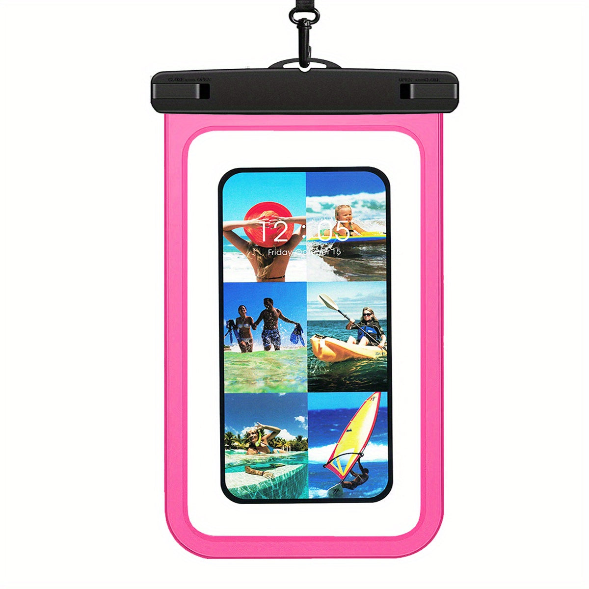 IPX8 Waterproof Bag for Large Phones, PVC Touch Screen Storage