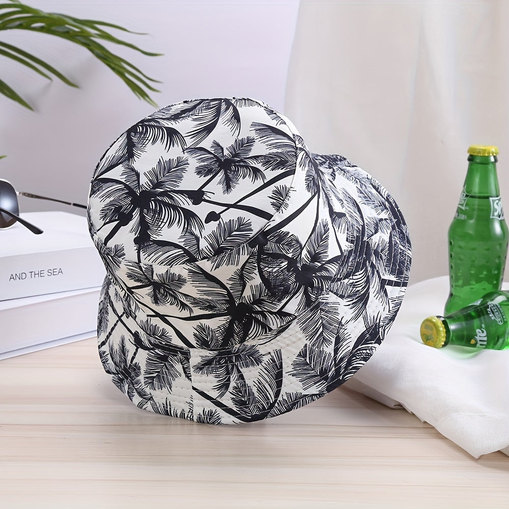 Coconut Tree Print Bucket Hat Unisex Sun Hat