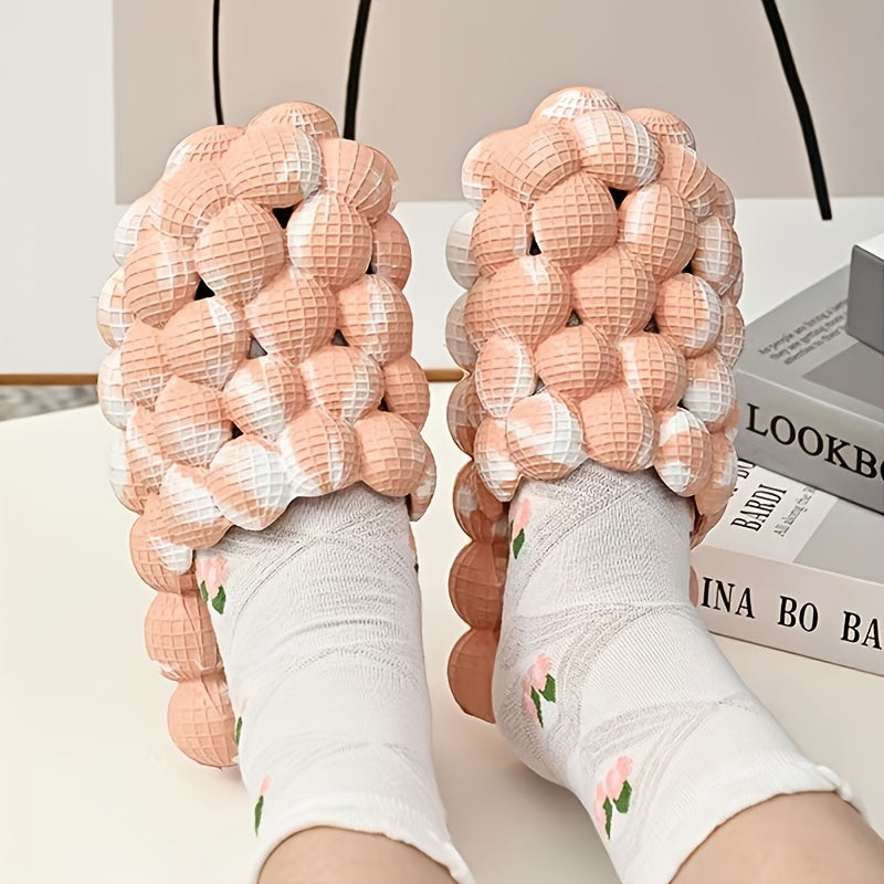 Men's Massage Bubble Slides Non-Slip Spa Slippers