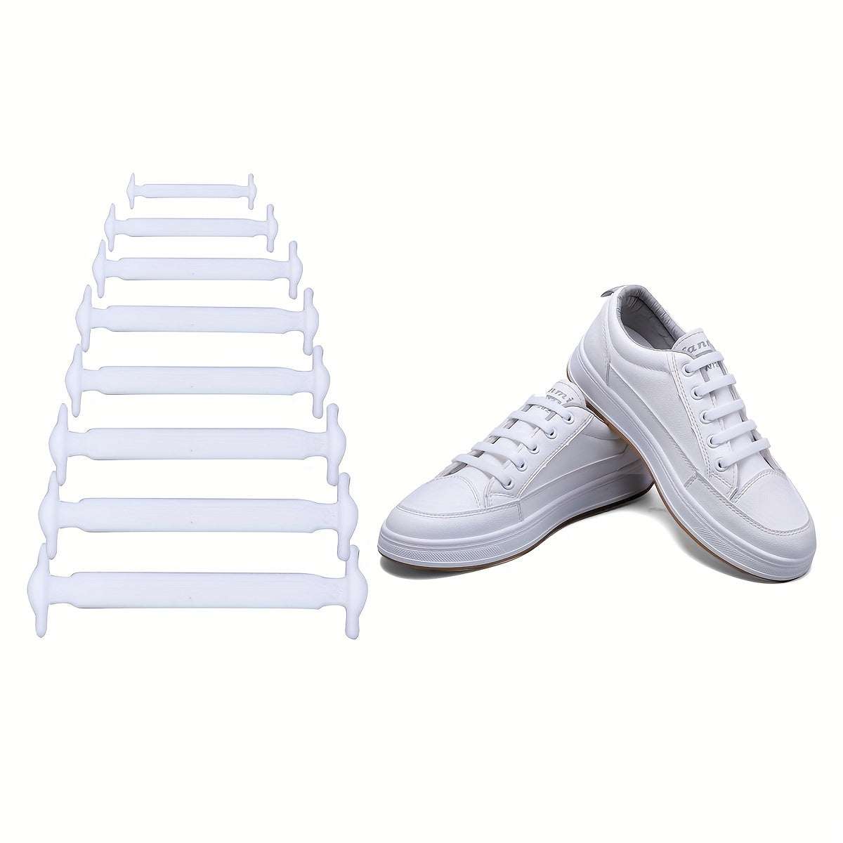 16pcs Elastic Shoelaces for Sneakers Adjustable Convenient Design