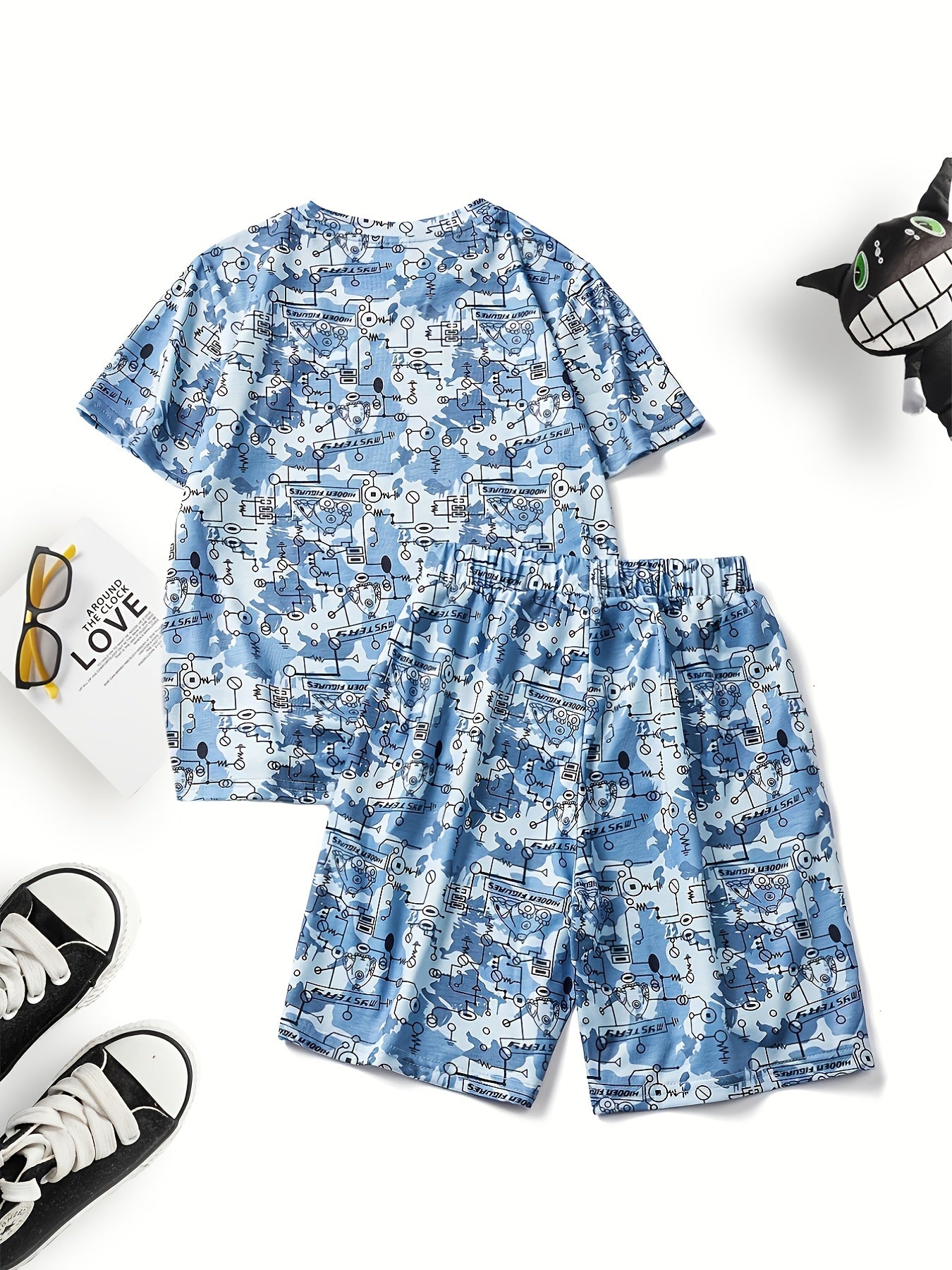 Boys Letter Outfit Shorts & t shirt Short Sleeves Casual Summer Kids Clothes