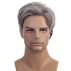 Men's Silver Gray Short Hair Cosplay Wig