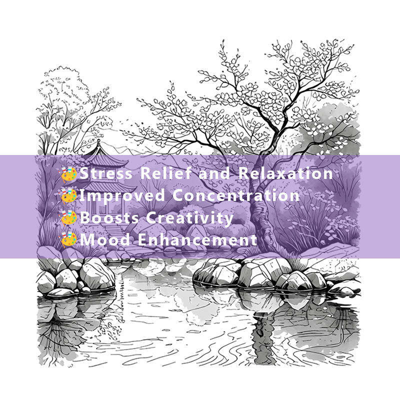Japanese Garden Coloring Book for Adults Relax & Enjoy Scenes of Japan