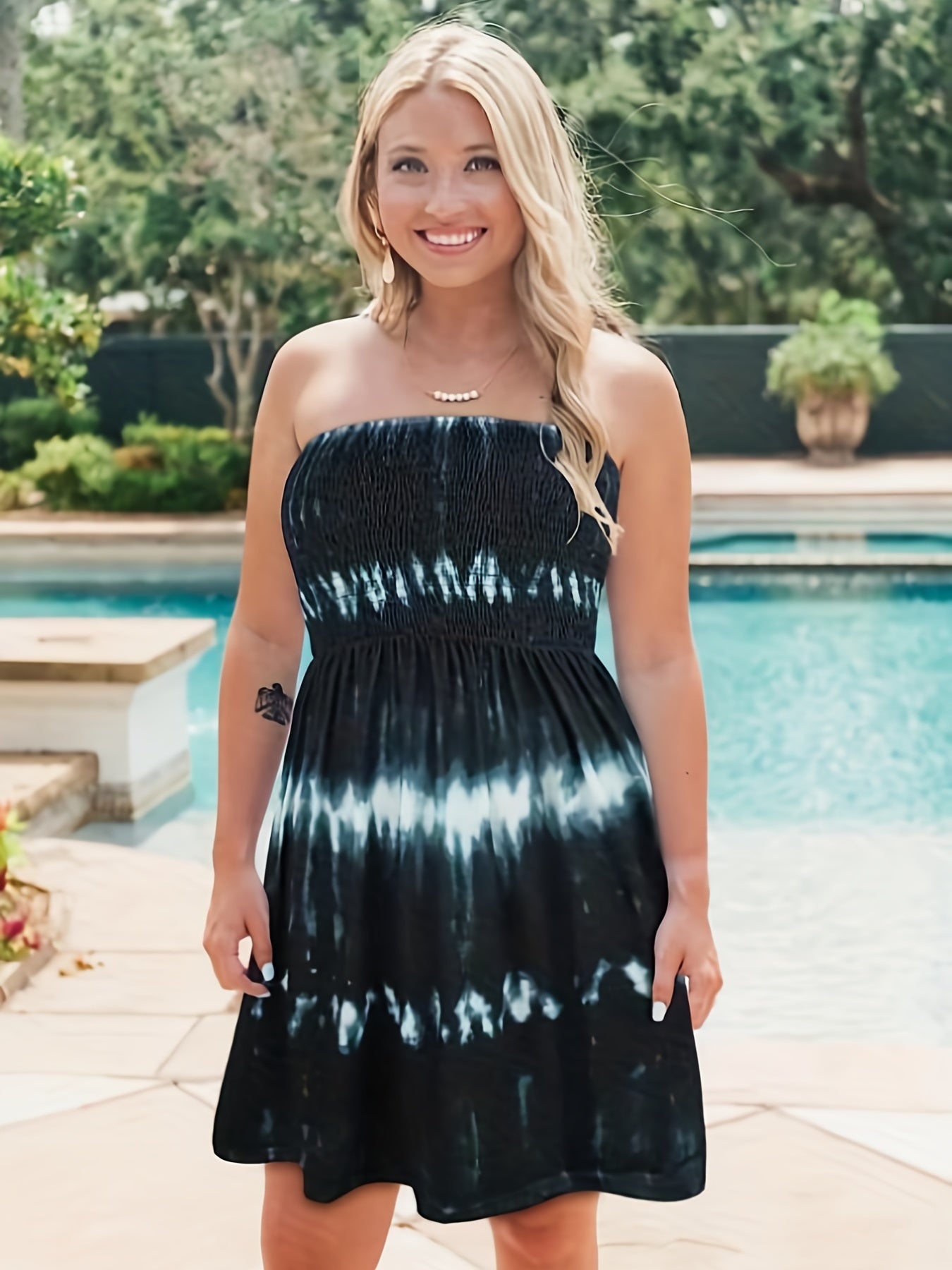 Tie Dye Off Shoulder Dress Sexy Midi Dress