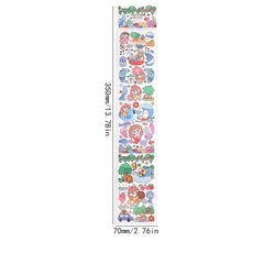 Cartoon Holographic Sticker Long Strap Tape 4pcs 13.78in 2.76in